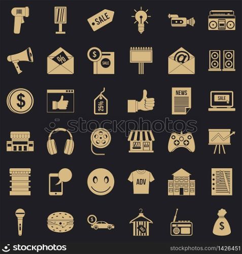 Selling icons set. Simple set of 36 selling vector icons for web for any design. Selling icons set, simple style