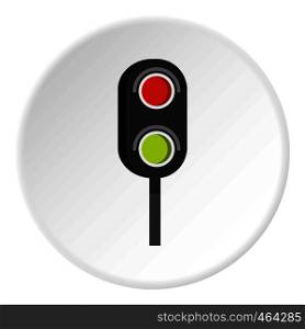 Semaphore trafficlight icon in flat circle isolated vector illustration for web. Semaphore trafficlight icon circle