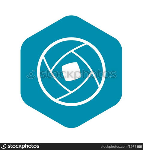 Semi-closed lens icon. Simple illustration of semi-closed lens vector icon for web. Semi-closed lens icon, simple style