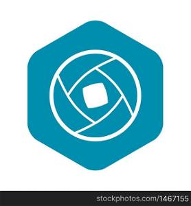 Semi-closed lens icon. Simple illustration of semi-closed lens vector icon for web. Semi-closed lens icon, simple style