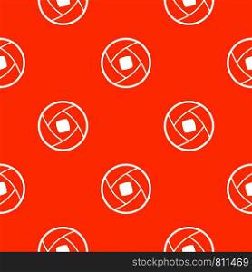 Semi-closed lens pattern repeat seamless in orange color for any design. Vector geometric illustration. Semi-closed lens pattern seamless