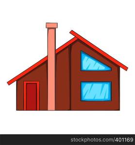 Semi house icon. Cartoon illustration of semi house vector icon for web. Semi house icon, cartoon style