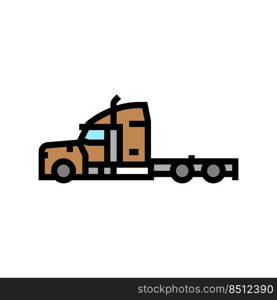 semi truck construction car vehicle color icon vector. semi truck construction car vehicle sign. isolated symbol illustration. semi truck construction car vehicle color icon vector illustration