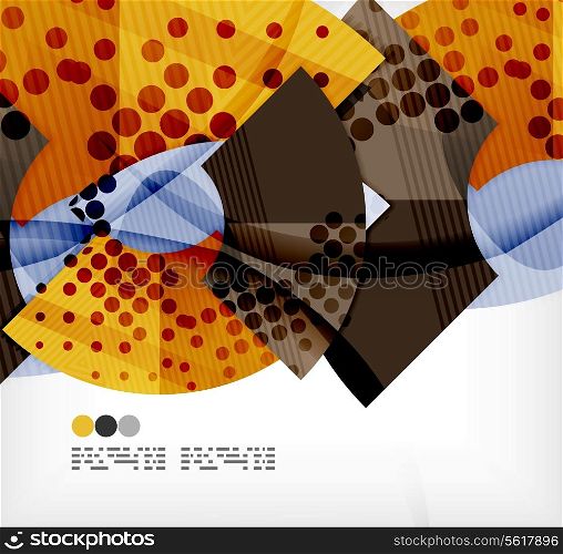 Semicircle geometric vector abstract composition with place for text