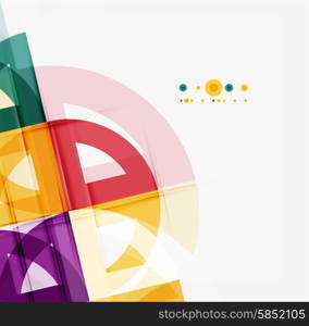 Semicircle triangle pattern. Abstract mosaic background, online presentation website element or mobile app cover