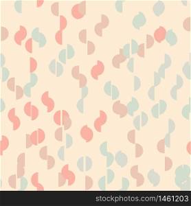 Semicircles seamless pattern in retro style. Random abstract shapes endless wallpaper. Design for fabric, textile print, wrapping paper, cover. Vector illustration. Semicircles seamless pattern in retro style. Random abstract shapes endless wallpaper.