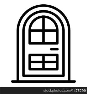 Semicircular door icon. Outline semicircular door vector icon for web design isolated on white background. Semicircular door icon, outline style