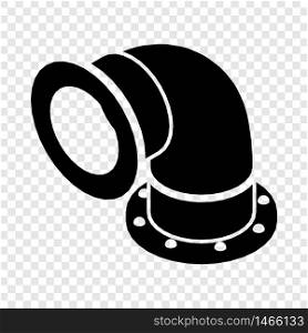 Semicircular pipe icon. Simple illustration of semicircular pipe vector icon for web. Semicircular pipe icon, simple black style