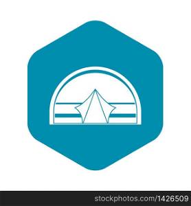 Semicircular tent icon. Simple illustration of semicircular tent vector icon for web. Semicircular tent icon, simple style
