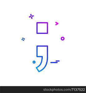 Semicolon icon design vector