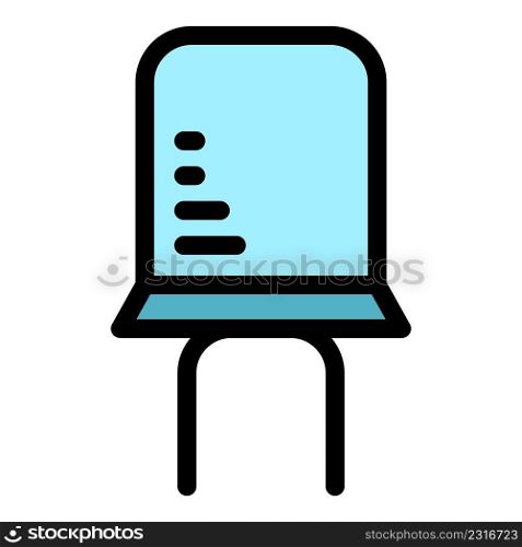 Semiconductor capacitor icon. Outline semiconductor capacitor vector icon color flat isolated. Semicon color outline vector