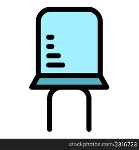 Semiconductor capacitor icon. Outline semiconductor capacitor vector icon color flat isolated. Semicon color outline vector