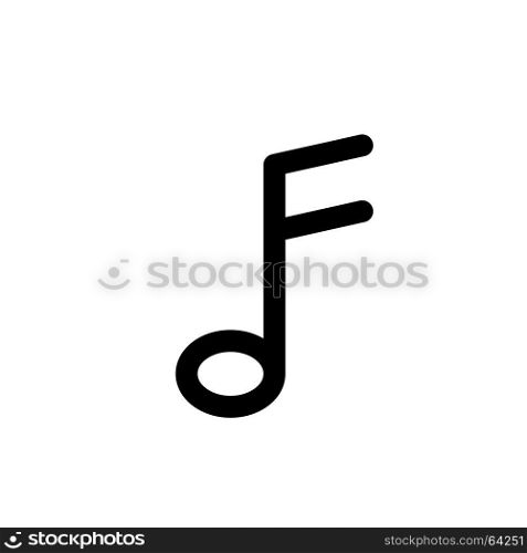 semiquaver music note, Icon on isolated background