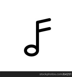 semiquaver music note, Icon on isolated background