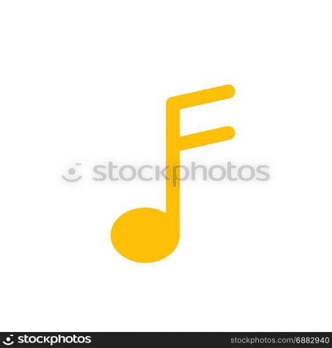 semiquaver music note, icon on isolated background