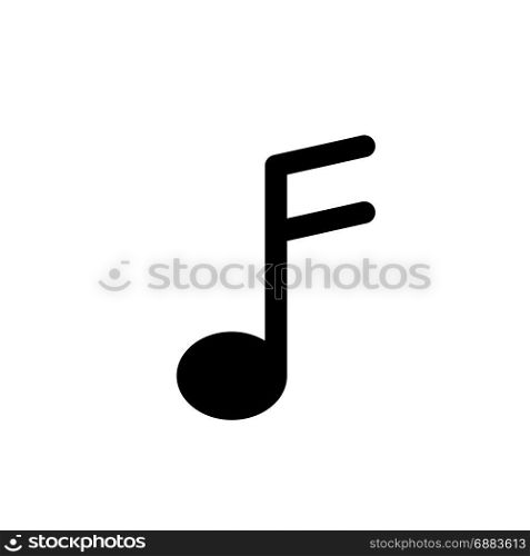 semiquaver music note, icon on isolated background,