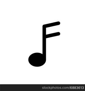 semiquaver music note, icon on isolated background,