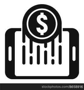 Send cash icon simple vector. Money transfer. Mobile bank. Send cash icon simple vector. Money transfer