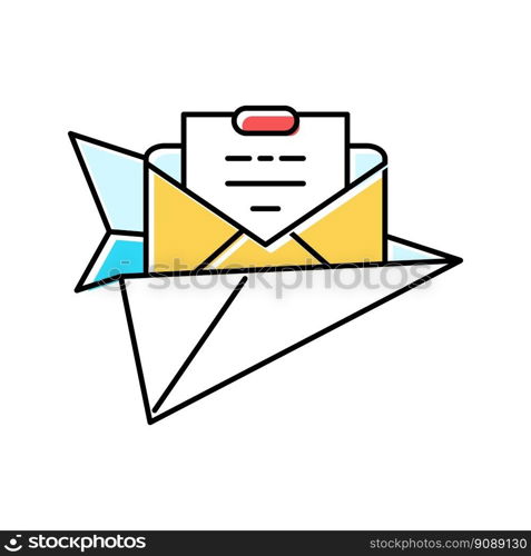 send email c&aign marketing color icon vector. send email c&aign marketing sign. isolated symbol illustration. send email c&aign marketing color icon vector illustration