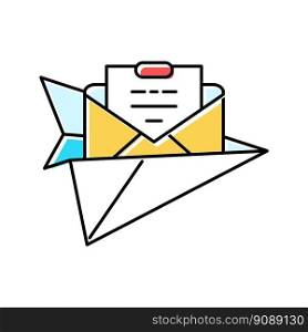 send email c&aign marketing color icon vector. send email c&aign marketing sign. isolated symbol illustration. send email c&aign marketing color icon vector illustration