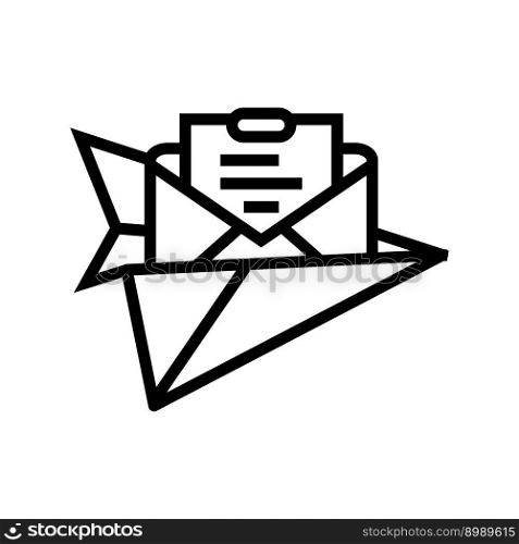send email c&aign marketing line icon vector. send email c&aign marketing sign. isolated contour symbol black illustration. send email c&aign marketing line icon vector illustration
