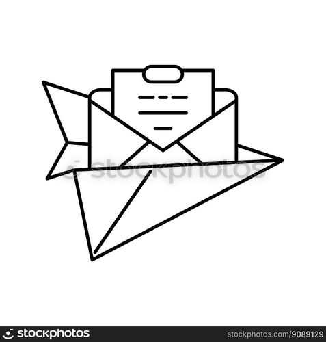 send email c&aign marketing line icon vector. send email c&aign marketing sign. isolated contour symbol black illustration. send email c&aign marketing line icon vector illustration