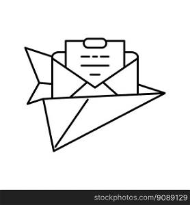 send email c&aign marketing line icon vector. send email c&aign marketing sign. isolated contour symbol black illustration. send email c&aign marketing line icon vector illustration