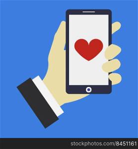 Send heart on smartphone