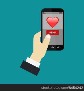 Send heart on smartphone