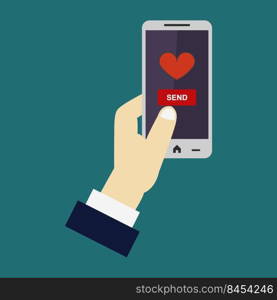 Send heart on smartphone