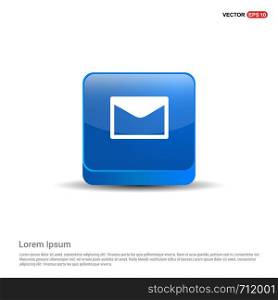 Send Mail icon - 3d Blue Button.