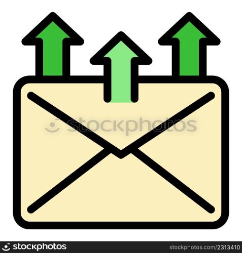 Send mail request icon. Outline send mail request vector icon color flat isolated. Send mail request icon color outline vector