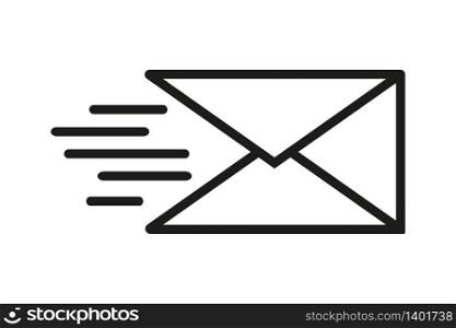Send message icon on white background. Vector