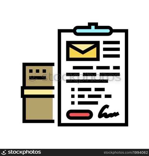 send parcel or letter color icon vector. send parcel or letter sign. isolated symbol illustration. send parcel or letter color icon vector illustration