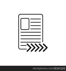 Sending document line icon. Sharing transfer document. Vector illustration. stock image. EPS 10.. Sending document line icon. Sharing transfer document. Vector illustration. stock image.