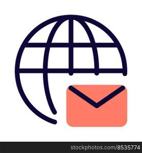 Sending emails worldwide through the internet.
