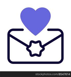 Sending love message in envelope.
