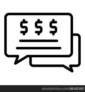 Sending money chat icon outline vector. Mobile wallet. Mobile payment. Sending money chat icon outline vector. Mobile wallet