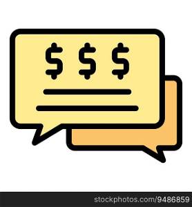 Sending money chat icon outline vector. Mobile wallet. Mobile payment color flat. Sending money chat icon vector flat