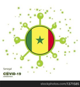 Senegal Coronavius Flag Awareness Background. Stay home, Stay Healthy. Take care of your own health. Pray for Country