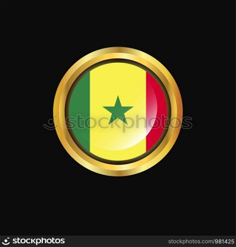 Senegal flag Golden button