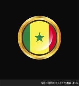 Senegal flag Golden button