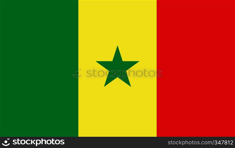 Senegal flag image for any design in simple style. Senegal flag image