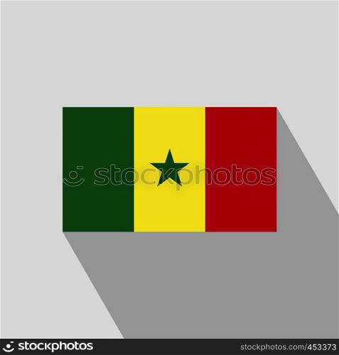Senegal flag Long Shadow design vector
