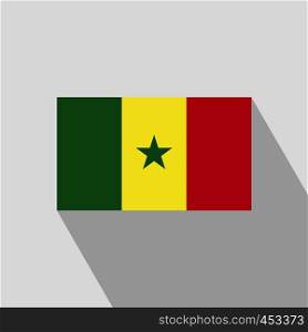 Senegal flag Long Shadow design vector