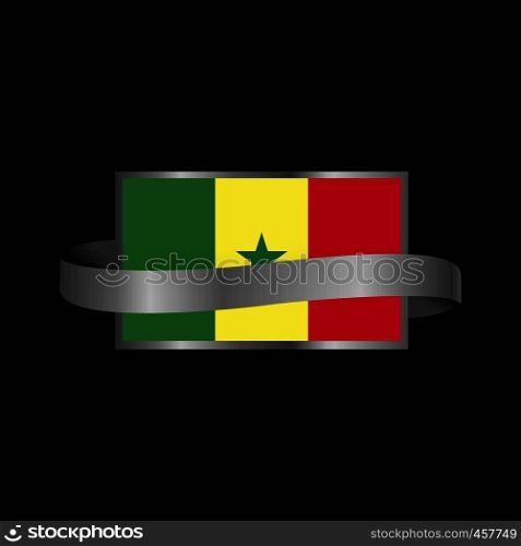 Senegal flag Ribbon banner design
