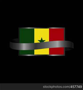 Senegal flag Ribbon banner design