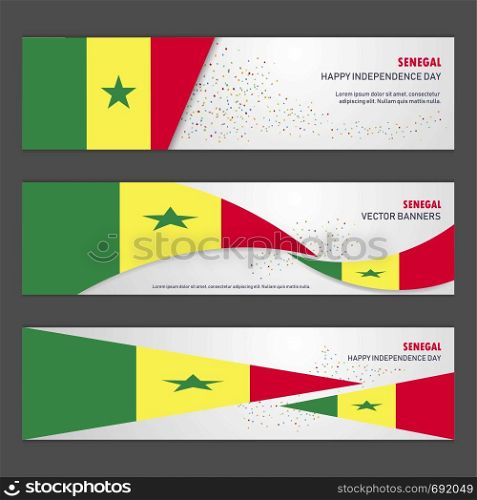 Senegal independence day abstract background design banner and flyer, postcard, landscape, celebration vector illustration