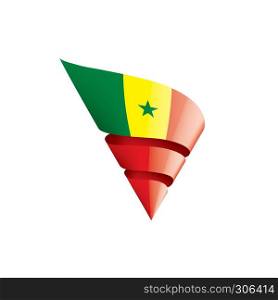 Senegal national flag, vector illustration on a white background. Senegal flag, vector illustration on a white background