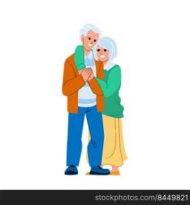 senior couple vector. happy old man woman, love together, healthy adult portrait senior couple character. people flat cartoon illustration. senior couple vector